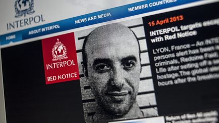 reproduction de la fiche interpol de Redouane Faïd, diffusée le 15 avril 2013.&nbsp; (MAXPPP)