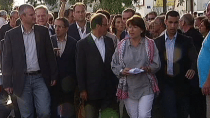 M.Aubry et F.Hollande arrivent à La Rochelle (France 2)