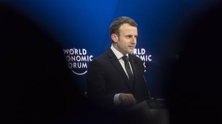 Emmanuel Macron au Forum économique mondial de Davos (Suisse), le 24 janvier 2018. (MAXPPP)