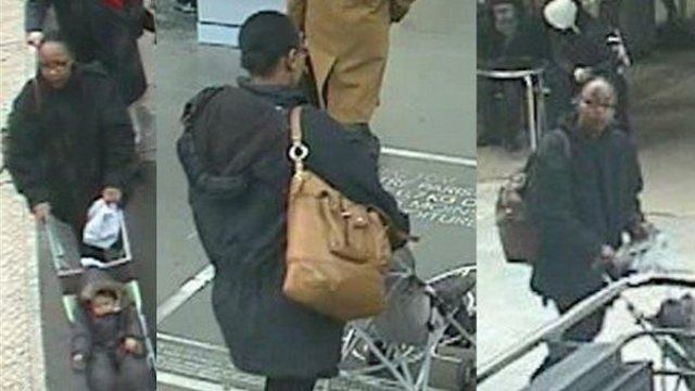 Les images de surveillance sur lesquelles on aperçoit Fabienne Kabou et sa fille, Adélaïde, 15 mois, le 19 novembre 2013.&nbsp; (DR)