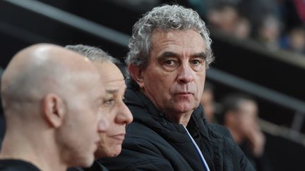 Dominique Rocheteau, directeur sportif de l'AS Saint-Etienne, au parc Raozhon à Rennes, le 10 mars 2018. (JEAN-SEBASTIEN EVRARD / AFP)