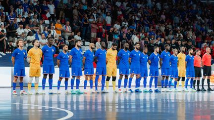 L'équipe de France de futsal en match amical face à l'Argentine, au Stade de la Source à Orléans, le 31 août 2024. (CHARLES LEGER / FFF)