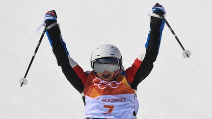 La skieuse Marie Martinod, lors des Jeux olympiques de Pyeongchang (Corée du Sud), le 19 février 2018.&nbsp; (LOIC VENANCE / AFP)