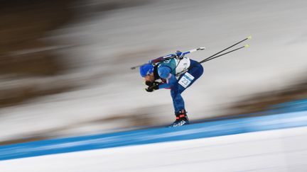 Le Français Martin Fourcade, le 15 février 2018 aux JO d'hiver de Pyeongchang, en Corée du Sud. (FRANCK FIFE / AFP)