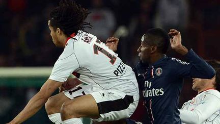 Kévin Anin avait joué son dernier match sous la tunique niçoise contre le PSG la saison dernière.  (FRANCK FIFE / AFP)