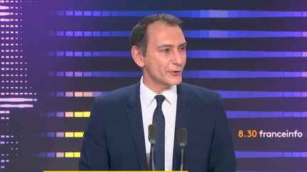 Laurent Jacobelli, porte-parole du Rassemblement national, sur franceinfo, le 18 novembre 2024. (FRANCEINFO / RADIO FRANCE)