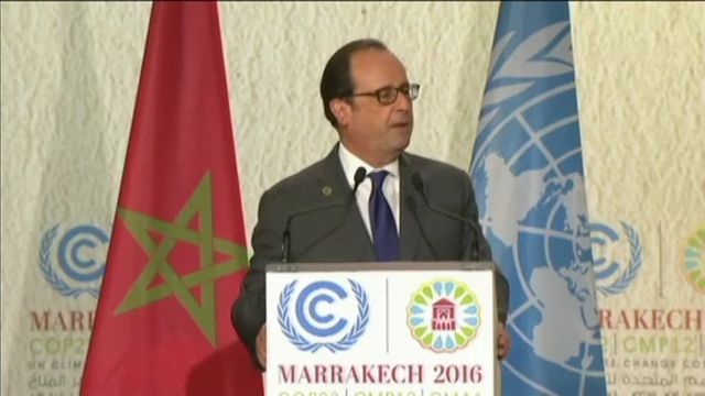 Hollande à la tribune de la COP22 : "Les Etats-Unis doivent respecter les engagements pris"