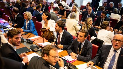 La Commission des affaires sociales de l'Assemblée nationale française, le 31 mai 2023. (XOSE BOUZAS / HANS LUCAS)