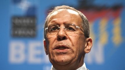 Le ministre russe des Affaires étrangères, Lavrov (ici à berlin le 15 avril 2011) (AFP/JOHN MACDOUGALL)