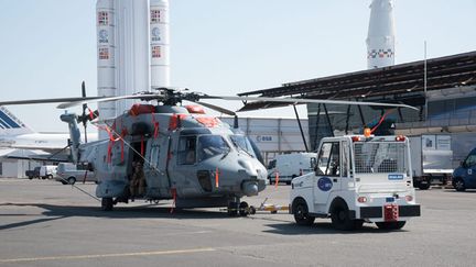 &nbsp; (La mise en place des aéronefs au Bourget, avant le début du salon © MaxPPP)