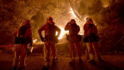 Des pompiers américains, le 2 août 2015 à Clear Lake (Californie, Etats-Unis). (JOSH EDELSON / AFP)