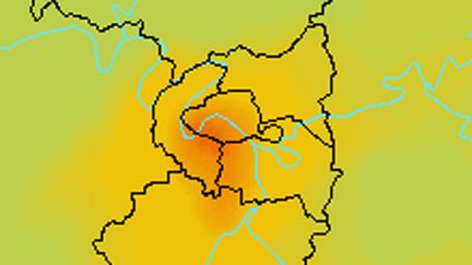  (La pollution de l'air en Île de France prévue pour ce lundi © AIRPARIF)