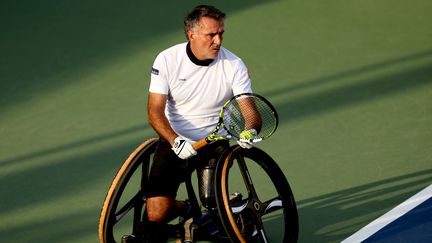 Stéphane Houdet, triple champion olympique en tennis-fauteuil, lors de l'US Open 2023. Illustration. (MATTHEW STOCKMAN / GETTY IMAGES NORTH AMERICA)