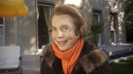 L'h&eacute;riti&egrave;re de L'Or&eacute;al, Liliane Bettencourt, chez elle &agrave; Neuilly-sur-Seine (Hauts-de-Seine) le 15 octobre 2011. (JACQUES GRAF / JDD / SIPA)