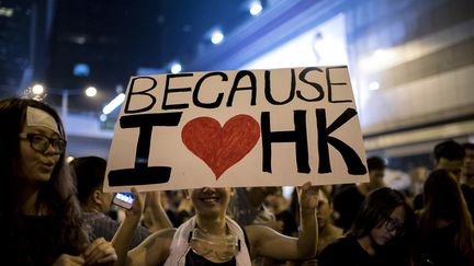 Outre la r&eacute;forme politique, les manifestants d&eacute;fendent &eacute;galement l'identit&eacute; de Hong Kong, une province chinoise impr&eacute;gn&eacute;e de culture britannique o&ugrave; la libert&eacute; d'expression est garanti. (ALEX OGLE / AFP)