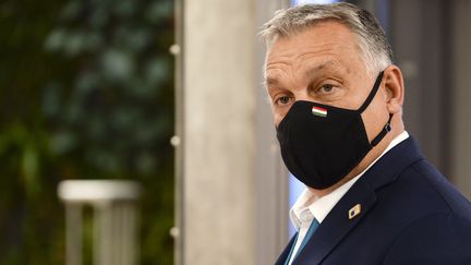 Le Premier ministre hongrois, Viktor Orban, devant le Conseil européen, à Bruxelles, le 16 octobre 2020. (JOHANNA GERON / AFP)