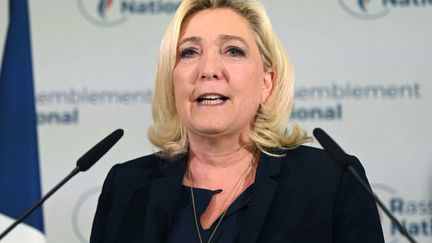 Marine Le Pen à Hénin-Beaumont (Pas-de-Calais), le 19 juin 2022. (DENIS CHARLET / AFP)