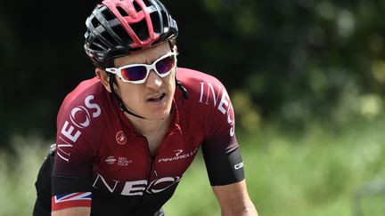 Geraint Thomas a dû se contenter de la 3e place sur l'étape reine de ce Tour de Catalogne (ANNE-CHRISTINE POUJOULAT / AFP)