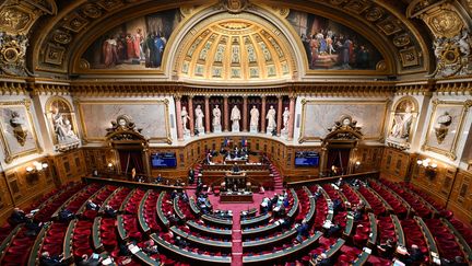 La première lecture du projet de budget 2023 au Sénat, le 17 novembre 2022. (BERTRAND GUAY / AFP)