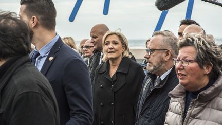 La présidente du Front national, Marine Le Pen, à Nice le 13 février 2017. (IAN HANNING / REA)