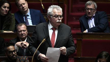 Le député communiste André Chassaigne, le 27 février 2024 à l'Assemblée nationale. (STEPHANE DE SAKUTIN / AFP)