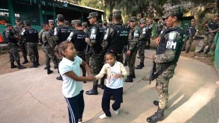 Une école du Honduras sous haute surveillance. (AFP/Orlando Sierra)