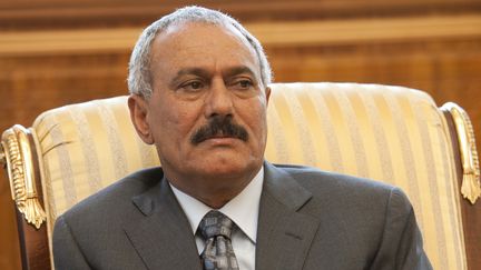 L'ancien président du Yémen, Ali Abdallah Saleh, le 11 janvier 2010 à Sanaa (Yémen). (ARNO BURGI / DPA-ZENTRALBILD / AFP)