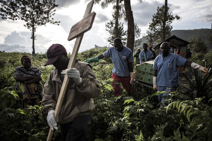 Butembo, en RDC, a&nbsp; enregistré plus d'un millier de morts lors de l'épidémie d'Ebola en mai 2019. (JOHN WESSELS / AFP)