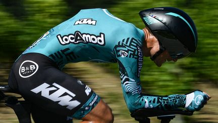 Le coureur de B&amp;B-KTM&nbsp;Franck Bonnamour,&nbsp;lors&nbsp;du Tour de France, le 17 juillet 2021. (PHILIPPE LOPEZ / AFP)