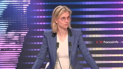 Agnès Pannier-Runacher, ministre de la Transition énergétique, était jeudi 2 juin l’invitée du 8h30 franceinfo.&nbsp; (FRANCEINFO / RADIOFRANCE)