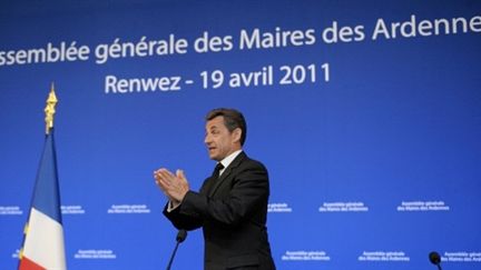 Nicolas Sarkozy à Renwez (Ardennes) le 19 avril 2011 (AFP - PHILIPPE WOJAZER)