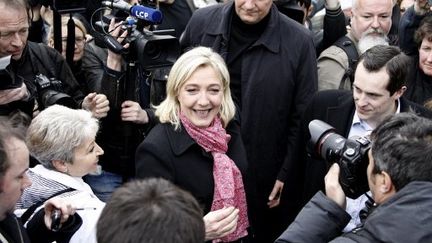 Marine Le Pen en visite au Tréport (CHARLY TRIBALLEAU / AFP)