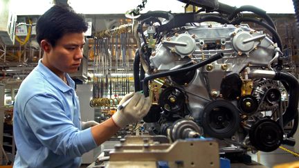 UIn salarié d'une usine automobile en Corée du Sud, à Busan.&nbsp;&nbsp;&nbsp; (MAXPPP)