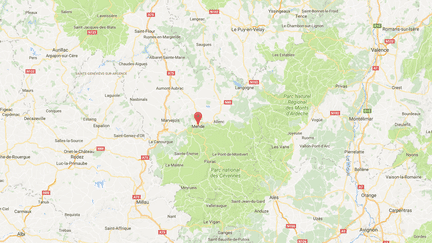 Une&nbsp;femme qui avait fait croire à son enlèvement en juillet pour rejoindre son amant est jugée le jeudi 9 novembre devant le tribunal correctionnel de Mende (Lozère). (FRANCEINFO / GOOGLE MAPS)