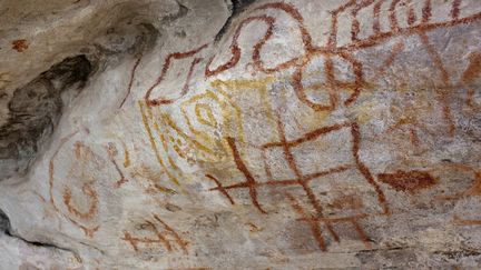 Des peintures laissées par une civilisation ancienne dans une grotte en Amazonie. (PHIL CLARKE HILL / IN PICTURES via GETTYIMAGES)