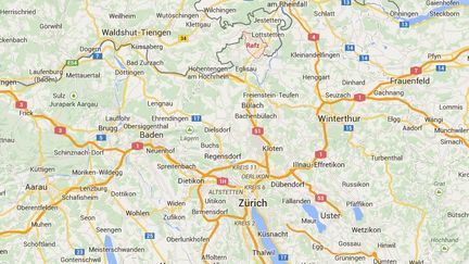 La collision s'est produite vendredi 20 f&eacute;vrier &agrave; Rafz, au nord de Zurich, en Suisse. ( GOOGLE MAPS / FRANCETV INFO )