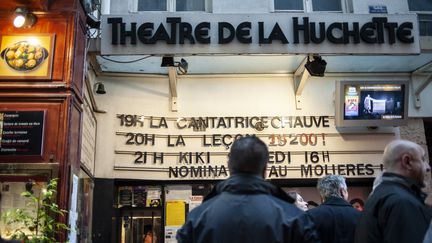 La devanture du théâtre de la Huchette, le 25 mai 2016, à Paris. (MAGALI COHEN / HANS LUCAS)