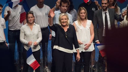 La présidente du Rassemblement national, Marine Le Pen, le 15 septembre 2019, lors de sa rentrée politique à Fréjus (Var). (CLEMENT MAHOUDEAU / AFP)