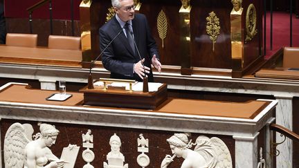 Le ministre de l'Economie, Bruno Le Maire, lors de l'examen du projet de budget 2021 à l'Assemblée nationale, le 17 novembre 2020. (BERTRAND GUAY / AFP)