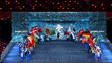 La cérémonie de clôture des Jeux olympiques d'hiver de Pékin, le 20 février 2022 au stade national de Pékin (Chine).&nbsp; (SEBASTIEN BOZON / AFP)