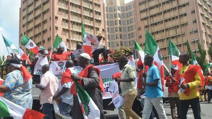 Manifestation le 18 mai 2016 à Lagos afin de réclamer une baisse des prix de l'essence. (AFP/PIUS UTOMI EKPEI )