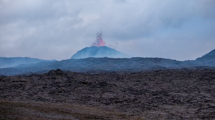 The volcanic eruption that occurred on June 4, 2024 near the village of Grindavik in Iceland. (ANTON BRINK / ANADOLU / AFP)