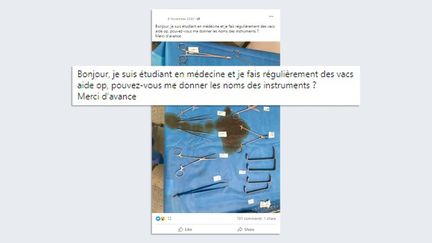 Un post sur le&nbsp;profil Facebook de l'individu qui se faisait passer pour un étudiant en médecine.&nbsp; (CAPTURE D'ÉCRAN)