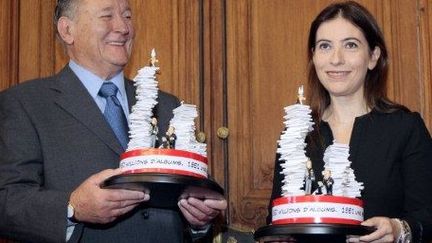 Albert Uderzo et Anne Goscinny, le 26 septembre 2011.
 (AFp - Jacques Demarthon)