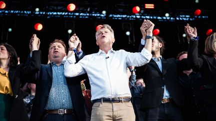 Fabien Roussel, à la Fête de l'Humanité, au Plessis-Paté, dans l'Essonne, le 14 septembre 2024. (BASTIEN OHIER / HANS LUCAS VIA AFP)