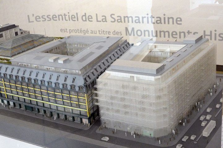 La maquette du nouveau complexe commercial Samaritaine, à Paris 
 ( PIERRE ANDRIEU/AFP)