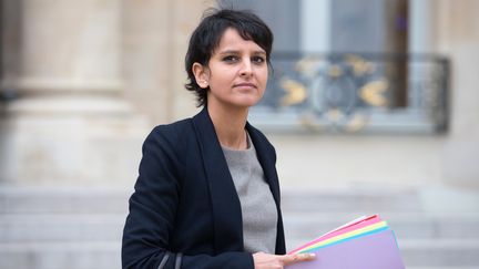 Najat Vallaud-Belkacem, le 9 janvier 2013&nbsp;&agrave; l'Elys&eacute;e. (BERTRAND LANGLOIS / AFP)