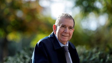 L'opposant vénézuélien Edmundo Gonzalez Urrutia, à Madrid (Espagne), le 20 novembre 2024. (OSCAR DEL POZO / AFP)