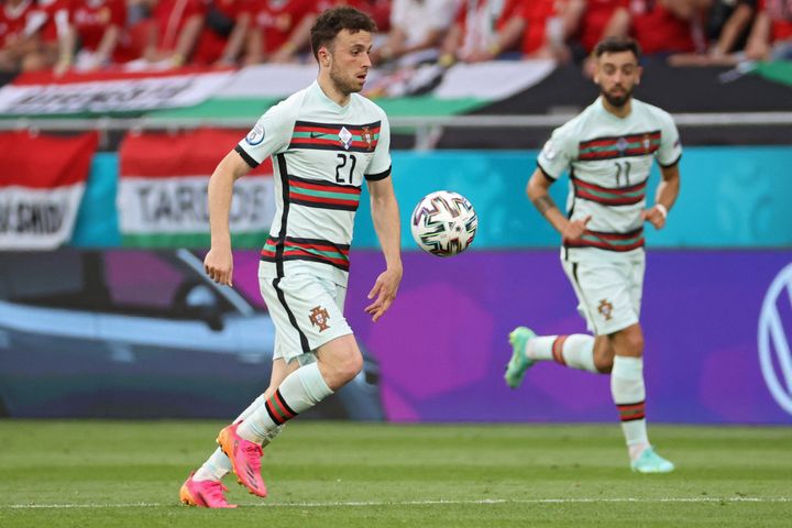 Diogo Jota contre la Hongrie, le 15 juin 2021. (BERNADETT SZABO / POOL / AFP)