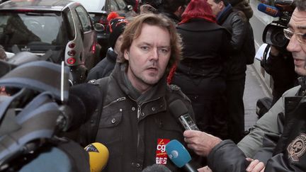 Philippe Verbeke, d&eacute;l&eacute;gu&eacute;&nbsp;CGT de Florange, le 13 d&eacute;cembre 2012 &agrave; Paris, &agrave; l'occasion du&nbsp;comit&eacute; central d'entreprise d'ArcelorMittal.&nbsp; (JACQUES DEMARTHON / AFP)